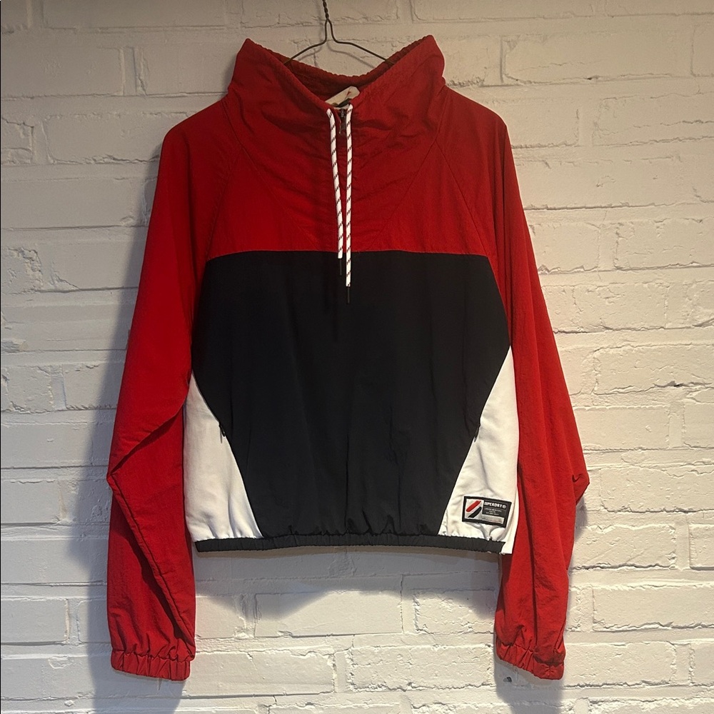 Superdry Cropped Quarter Zip Windbreaker with zippered pockets